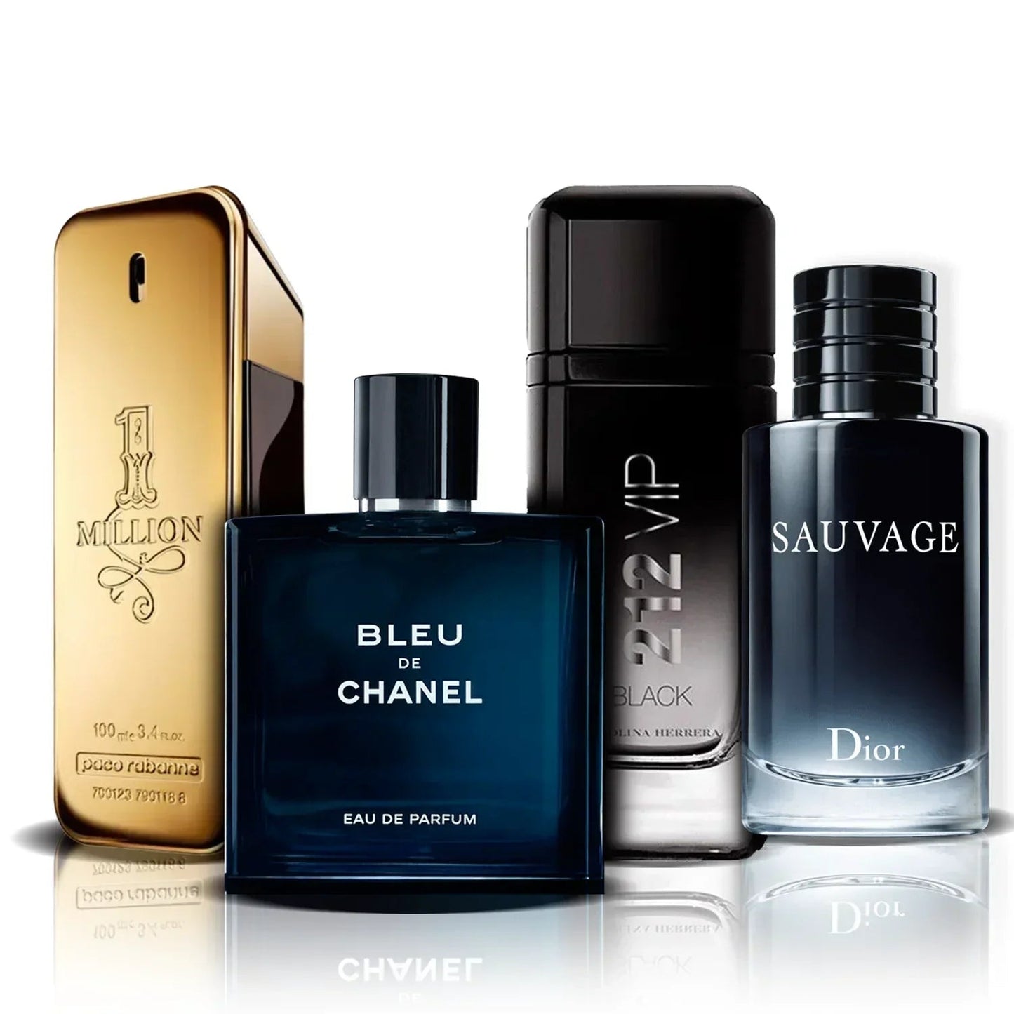 Sada 4 parfumov | One Million, Bleu de Chanel, 212 Vip Black a Sauvage (100 ml)
