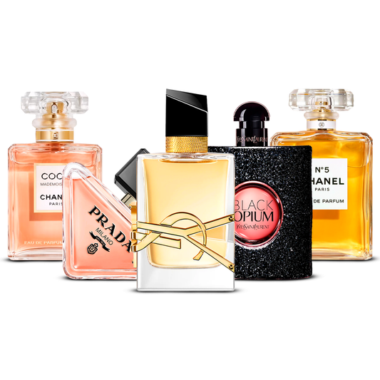 Sada 5 parfumov – Coco Mademoiselle, Prada Paradoxe, Libre, Black Opium a Chanel N°5 [100 ml každý]