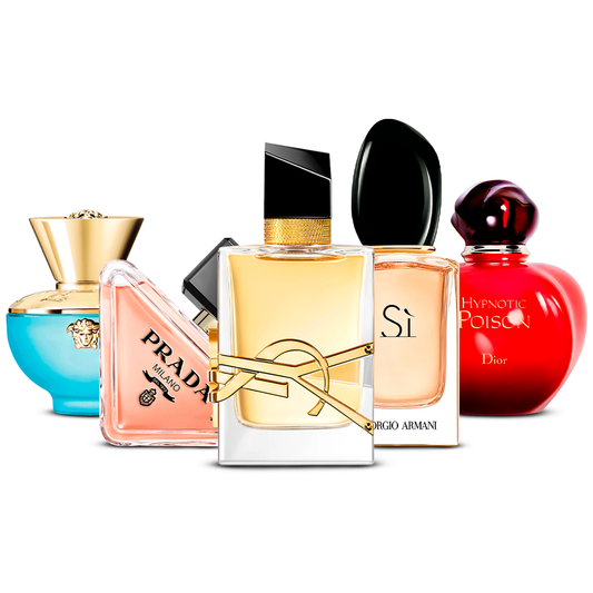 Sada 5 parfumov   – Versace Dylan Turquoise, Prada Paradoxe, Yves Saint Laurent Libre, Giorgio Armani Sì a Dior Hypnotic Poison   [100 ml každý]