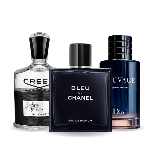 Sada 3 parfumov | Creed Aventus, Bleu de Chanel, Dior Sauvage 100 ml