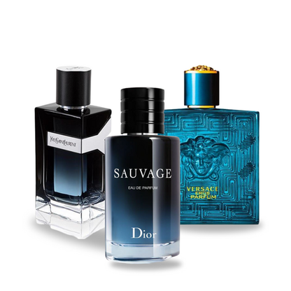 Sada 3 parfumov |  Dior SAUVAGE, Yves Saint Laurent Y MEN, Versace EROS 100 ml