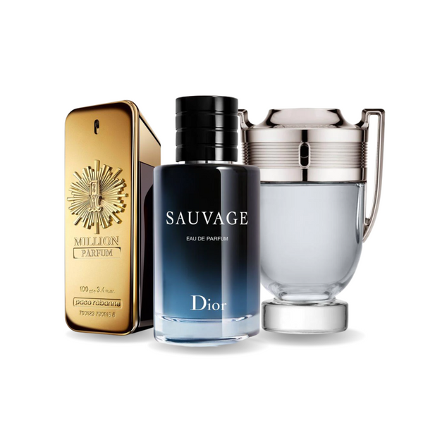 Sada 3 parfumov | Paco Rabanne ONE MILLION, Dior SAUVAGE, Paco Rabanne INVICTUS 100 ml
