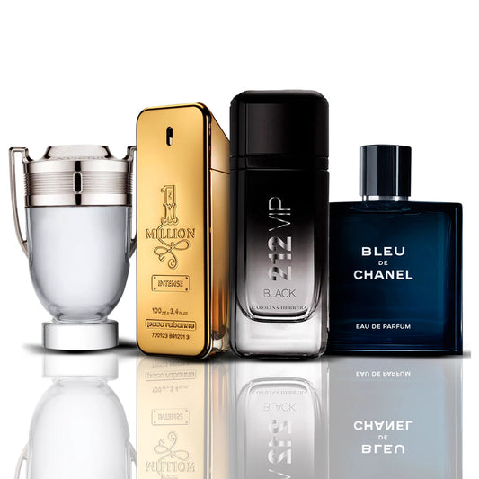 Sada 4 parfumov | Invictus Victory + One Million + Bleu de Chanel + 212 Vip Black