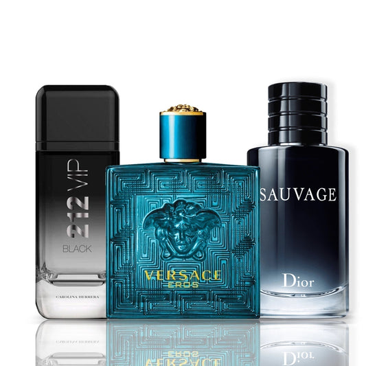 Sada 3 parfumov | 212 VIP Black + Versace Eros + Sauvage Dior 100 ml