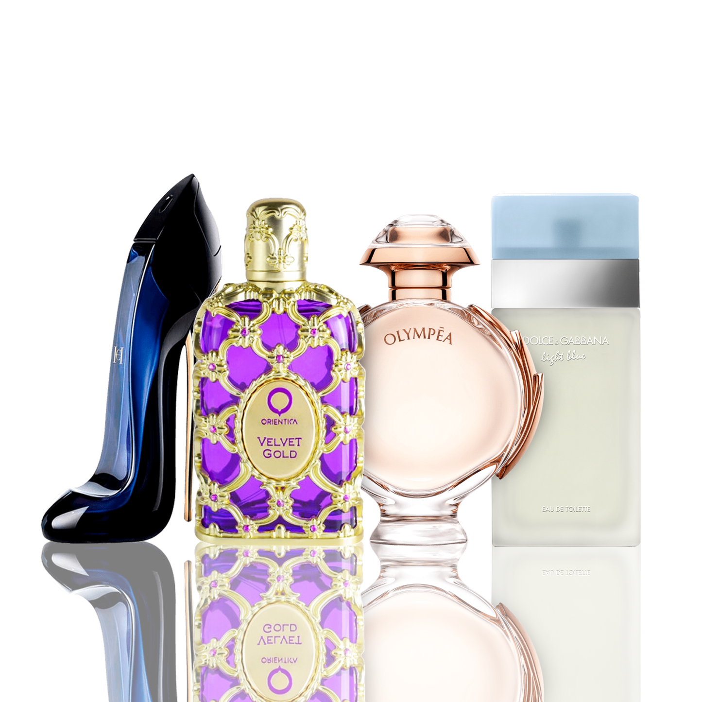 Sada 4 parfumov | Light Blue + Orientica Velvet Gold + Good Girl + Olympea 100 ml