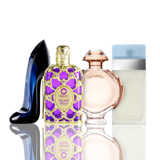Sada 4 parfumov | Light Blue + Orientica Velvet Gold + Good Girl + Olympea 100 ml