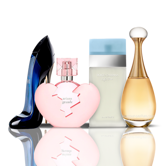 Sada 4 parfumov | Thank U Next + Light Blue + Good Girl + J'adore 100 ml
