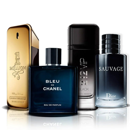 Sada 4 parfumov | One Million, Bleu de Chanel, 212 Vip Black a Sauvage (100 ml)