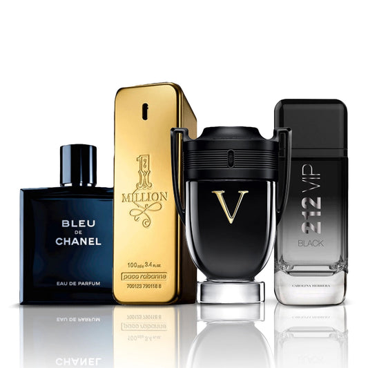 Sada 4 parfumov | Bleu de Chanel + One Million + Invictus Victory + 212 VIP Black 100 ml